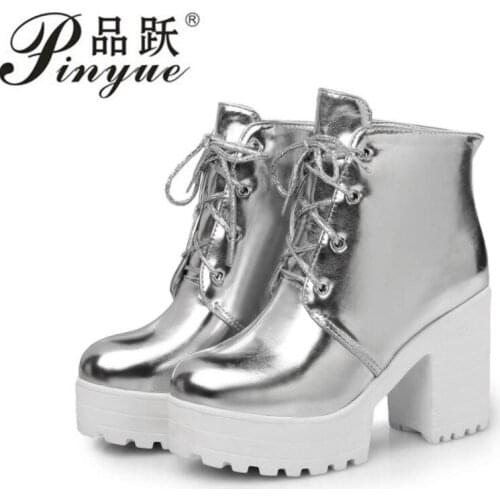 Women High Boots Platform Shoes Comfortable Ankle Boots Women For Heels Thick Heel Autumn Winter Shoes Hih Heels