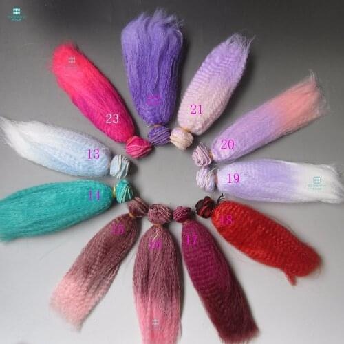 1pcs 15cm*100CM fluffy hair for 1/3 1/4 1/6 BJD doll wig DIY Accessories multiple colour Khaki light gold golden gradient color