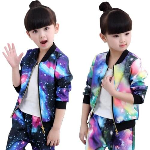 2020 Autumn Girls Clothing Sets Children Tracksuit Fashion Zipper Coat And Pant Set Kids Clothes Set Carnival Girl Sports Suit