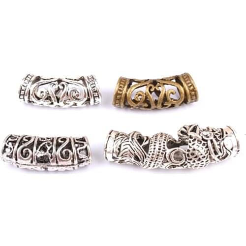 3 Pcs/set Hair Ring Retro Hollow Dreadlocks Bead Cuff Clip Micro Rings Tube for African Braid Hair Braid Accessories Tool