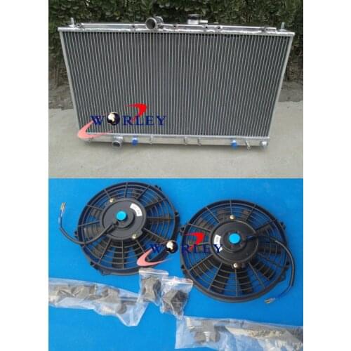 Aluminum radiator & fans for Mitsubishi Galant VR4 EC5A / EC5W 6A13TT 1996-2003