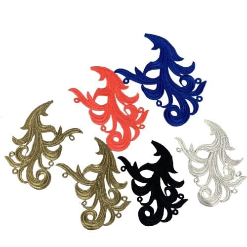 ASHION 5 Mirror pairs white black orange Lace Fabric Sewing Wedding Dress Applique Lace patch/mixed batch DA010