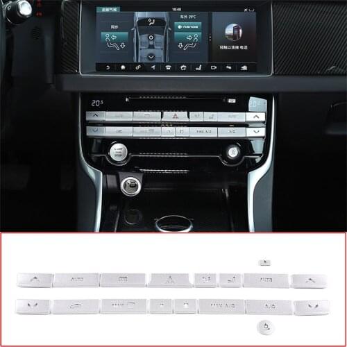 For Jaguar F-Pace 15-19 XE XF 16-20 Aluminum Alloy Silver Car Air Conditioning Switch Button Decorative Sticker Car Accessories