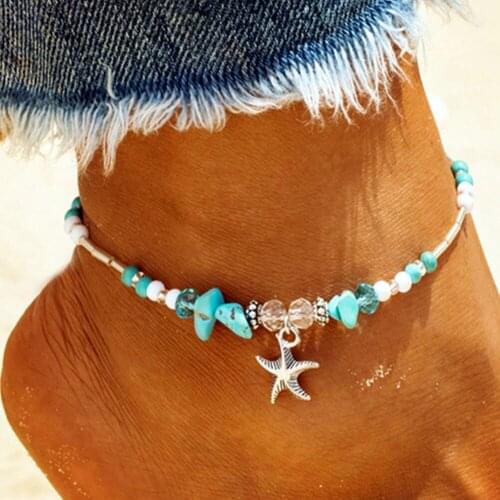 New Shell Beads Starfish Anklets for Women Beach Anklet Leg Bracelet Handmade Bohemian Foot Chain Boho Jewelry Sandals Gift