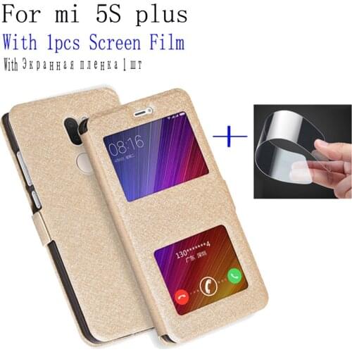 Phone Case For xiaomi mi 5S plus case shell 5 S plus cover open window leather case For xiaomi mi 5Splus flip case back cover