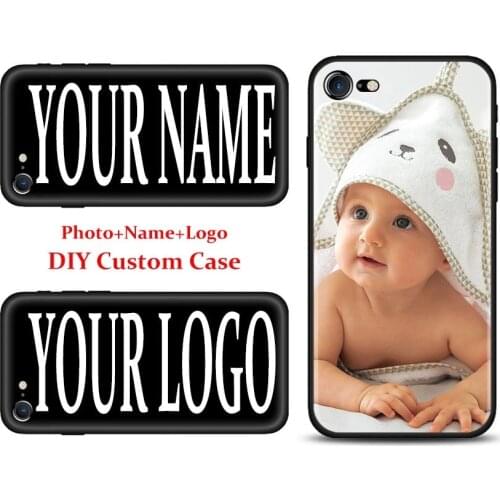 DIY Customized Design Phone Case For iPhone 11 12 Pro MAX XS Max X XR 7 8 Plus SE 12 Mini 11Pro Black Shell Picture Name Photo