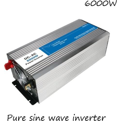DC-AC 6000W Pure Sine Wave Inverter 12V To 220V Converters Voltage Off Grid Electric Power Supply LED Digital Display USB China