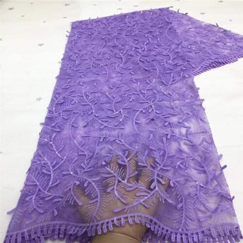 French Tulle Lace Fabric 5 Yards African Lace Fabric 2021 purple High Quality Nigerian sequins Lace Fabric For Party Dress