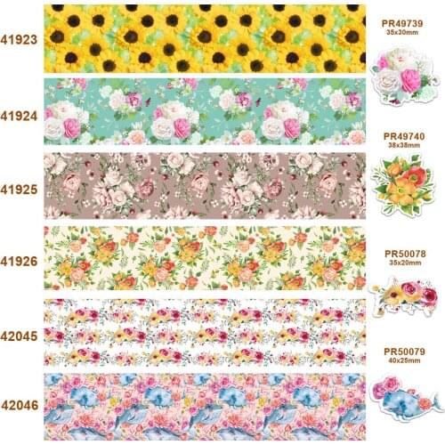 Cartoon printed grosgrain ribbon 41923
