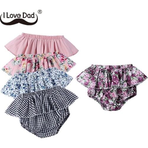 Summer Baby Shorts Lattice Printed Newborn Baby Bloomers Ruffles Infant Toddler Panties Kids Diaper Cover Baby Clothes Underwear