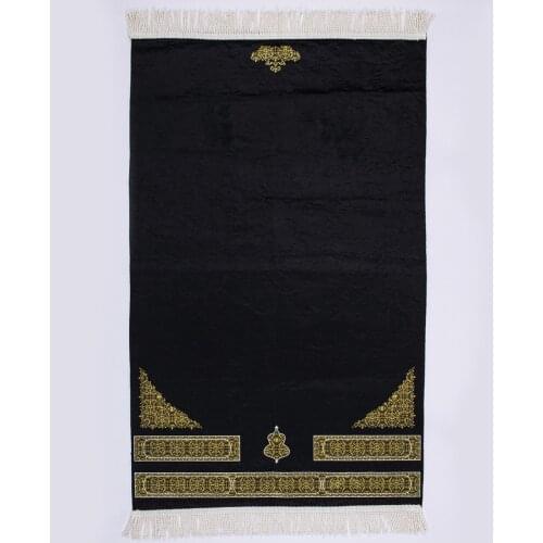 Call Silk Quality Kaaba Model Black Prayer Mat Worship Arabic Islamic Muslim Mecca Medina Carpet Rugs Spiritual