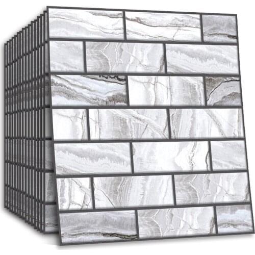 Marble Wall Stickers Retro Oil-proof Waterproof Tile Wallpaper Kitchen Bathroom Ground House Decoration Self Adhesive Brick 3D