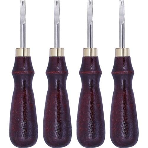 Leathercraft Tool Set Skiving Beveling Cutting Tool Leather Craft Edge Beveler Skiving Beveling Knife with Wood Handle 0.8-1.5mm