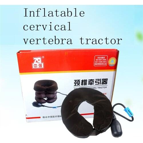 Household Velvet Three-tube Inflatable Cervical Vertebra Tractor Massager Nap Pillow Traction Massage Neck Back Shoulder Pain