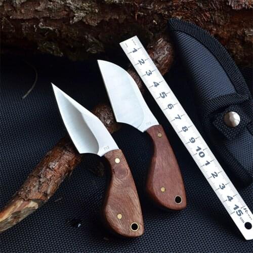Straight knife High quality Straight blade Wood handle knife High carbon steel Straight Back Fixed Blade Knives