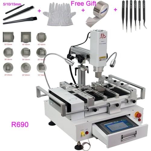 LY R690 Hot Air BGA Rework Station 3 Zones 220V 4000W Touch Screen Soldering Machine with Laser Point