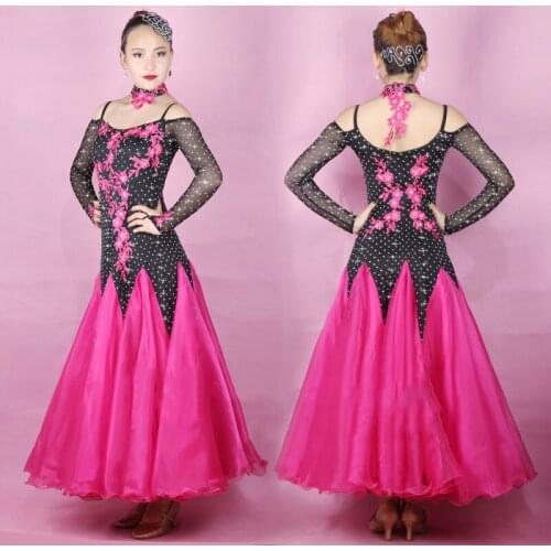 Ballroom Dance Dress 2020 Prom Party Waltz Dresses Rhinestone Long Dress Combinaison Pantalon Femme Ballroom Competition Dress