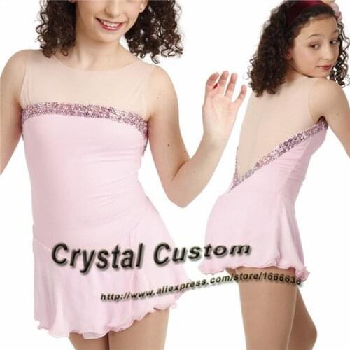 Girls Figure Skating Dresses With Spandex New Brand Vogue Figure Skating Competition Dress Customized DR3221