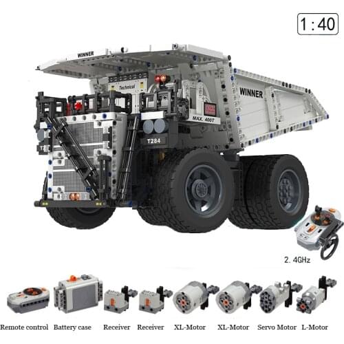 Winner 7120 Engineering Series Electric Remote Control Mining Truck Pull coal truck Building Blocks Bricks Toys For Children