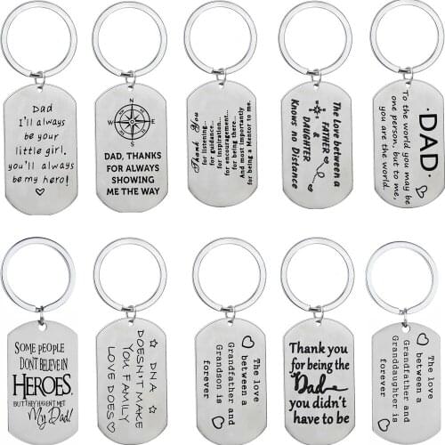 Birthday Gifts For Dad Daddy Fathers Day Grandad Keyring Presents Keychain Men Key Chain Gift Stainless Steel Key Ring Christmas