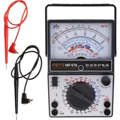 Portable Mechanical Pointer Type Multimeter Measurement AC DC Current Meter Ammeter Ohmmeter MF47/JO411 Multitester