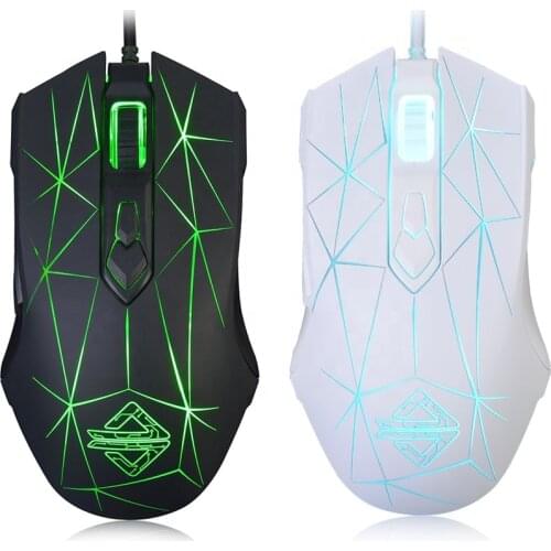 AJ52 RGB Backlit Wired Gaming Mouse Adjustable DPI Programmable 7 Buttons Desktop Computer Mouse