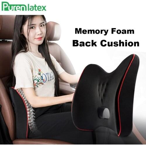 PurenLatex Memory Foam Back Cushion Waist Lumbar Cushions Support Spine Coccyx Protect Orthopedic Chair Seat Office Sofa Pillow