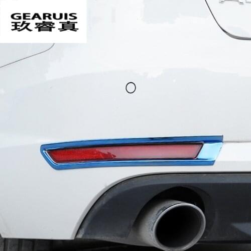 Car styling For Audi A4 B9 Trunk Rear fog lamps covers grille slats lights Stickers decoration stainless steel auto Accessories
