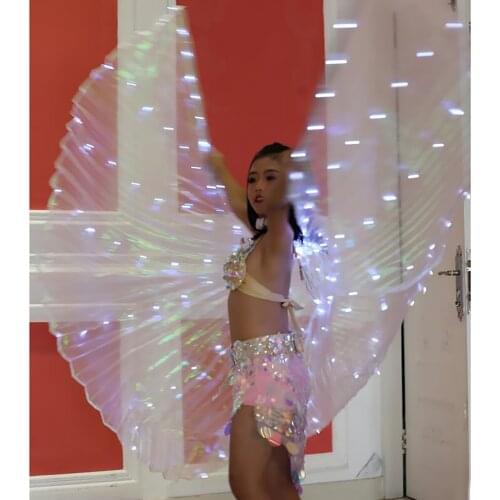 Kids Adult Belly Dance LED Isis Egyptian Indian Club Light up Dancing Wing