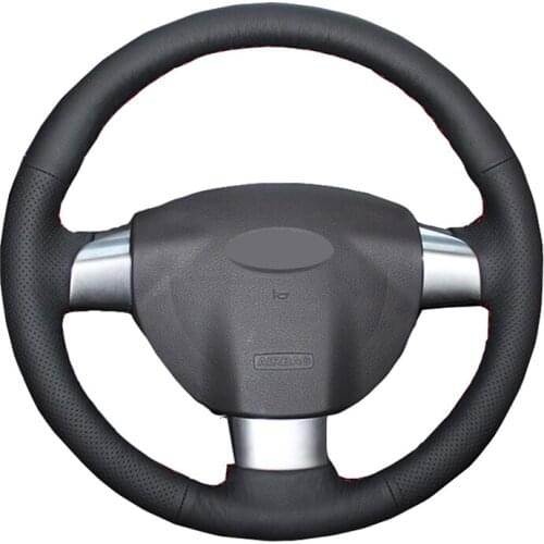 Hand Sewing Car Steering Wheel Cover Leather Suede Volant Braid For Ford Focus 2 2005 2006 2007 2008 2009 2010 2011 (3-Spoke)