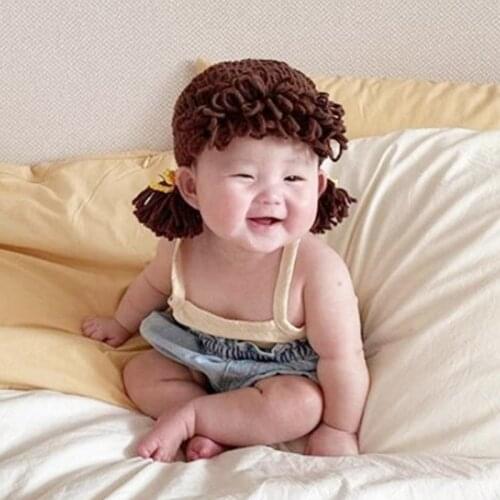 Newborn Photography Posing Props Knitted Crochet Hat Baby Infants Photo Shooting Braided Beanies Cap