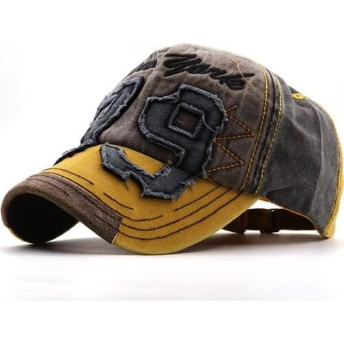 Summer Yellow Washed Vintage Denim Baseball Cap For Men 2021 Streetwear Women Caps Snapback Trucker Hat Casquette Femme