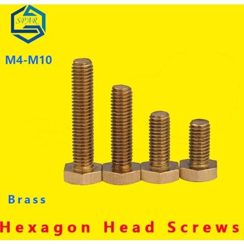 Hexagon Head Screws Brass Screws Copper Bolts Hexagon Head Screw Thread Up To The Head External Hex Head Cap Screw Bolt DIN933