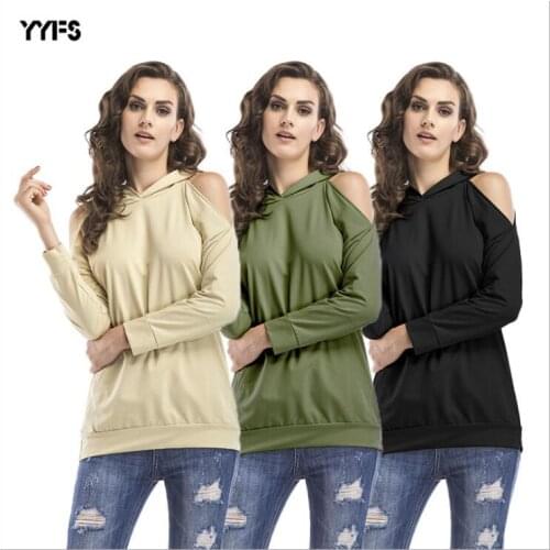 YYFS 2019 New Women Off Shoulder Hoodies Pullover Casual Loose Fleece Hoodies Lovers Harajuku Sweatshirt Women High Quality XL