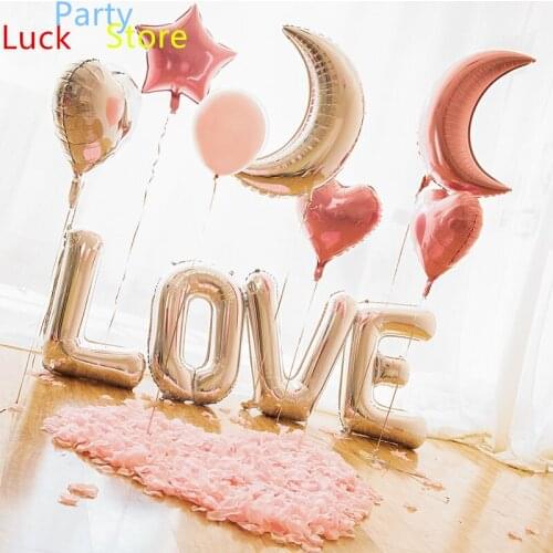 1set Wedding Love Heart Foil Balloons Happy Birthday Party Decoration Helium Balloon Marriage Valentines Day Party Decor