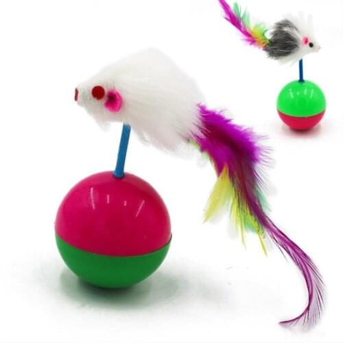 1pc New Arrival Durable Pet Cat Toys Mimi Favorite Fur Mouse Tumbler Kitten Cat Toys Plastic Play Balls for Catch Cats Supplies