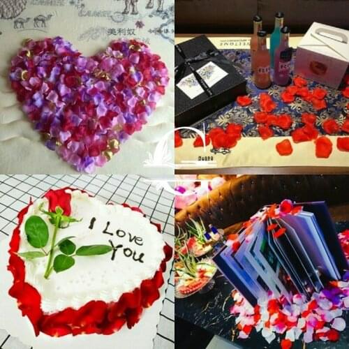 100pcs Or 1000pcs/lot Rose Petals Wedding Decoration Artificial Silk Rose Petals Dried Wedding Flowers 8Z SH012