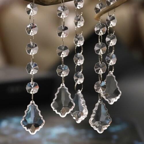 5PCS Acrylic Bead Curtain Maple Leaf Pendant DIY Home Door Decor Hanging Wedding Birthday Party Decoration