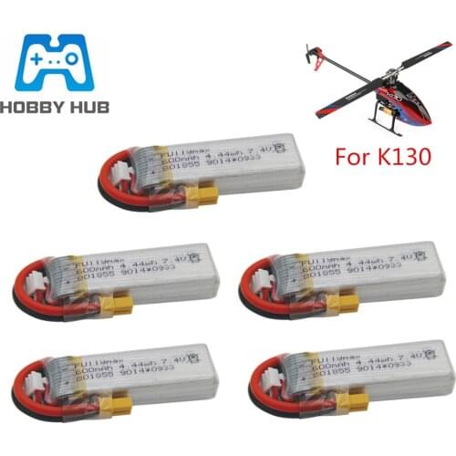 7.4V 600mAh 801855 Lipo Battery For XK K130 RC Helicopter Spare Parts Accessories 7.4v Drone Battery XK K130 Battery 1 to 20pcs