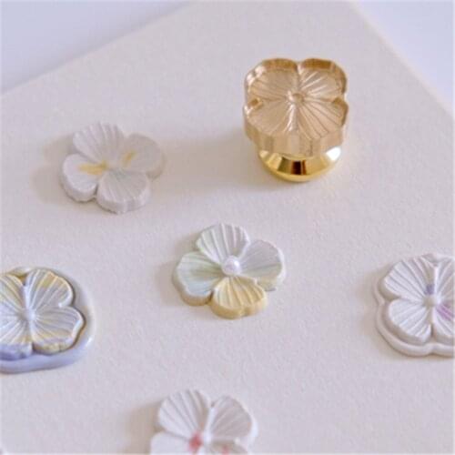 DIY Spring Garden Wax Stamp Head Shell Irregular Flower Heads Chocolate Stamps Postage Journal Package Wedding Arts Envelope