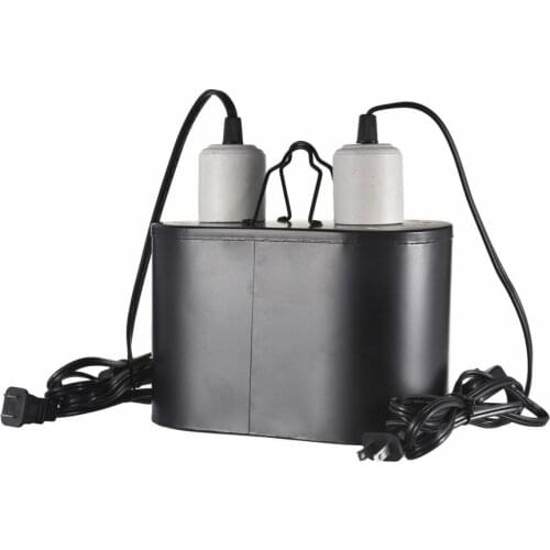 Reptile Light Dome UVB Dual Lamp Fixture Light Stand E27 Heater Guard Lamp Shade Heating Bulb Lamp Enclosure Cage No Bulb