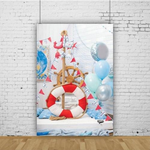 Cartoon Backdrop Red Blue and White Photography Background Celebration Newborn Holiday Photo Booth Studio Decor