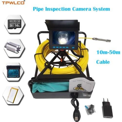 4.3" Color LCD Sewer Drain Endoscope Video Waterproof Camera System With DVR 10-50m Cable Diameter 17mm Professional Camera