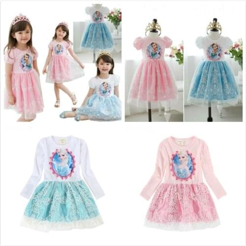Summer Frozen Elsa Dress Girls Princess Easter Kids Dresses For Girls Costume Anna Snow Carnival Cosplay Party Children Clothing