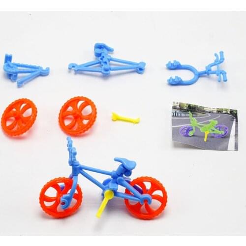 1pc Mini Bicycle Toy for Boys Assembled Bicycle Toys Model Toy for Kids Early Learning Toys Plastic Handwork Tools for Children