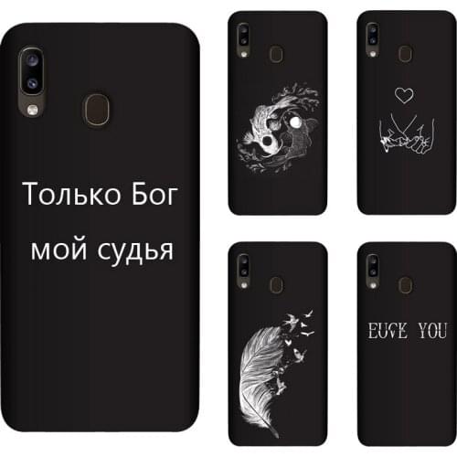 Soft Silicone TPU For Samsung Galaxy A20 Case Back Cover Painting Matte Phone Cases Funda