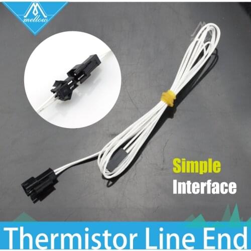 NEW!!!100K ohm NTC 3950 Simple replacement B end line length Thermistors with cable for 3D Printer Reprap Mend