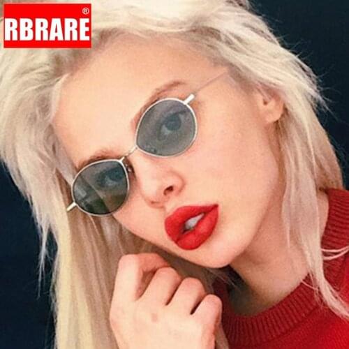 RBRARE 2021 Small Frame Ocean Sunglasses Women Mirror Classic Vintage Street Beat Glasses Men Water Drop Shape Metal Glasses