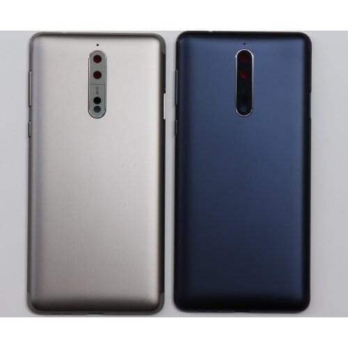 Original aluminum body For Nokia 8 Battery Door Housing Back Cover Rear Case Replacement With Camera Lens,Volume Power Button