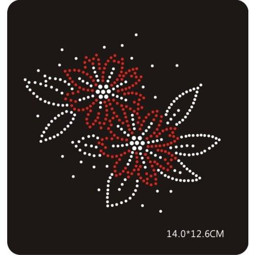 2pc/lot Flower design stone hot fix rhinestone transfers iron on crystal transfers design iron on transfer patches